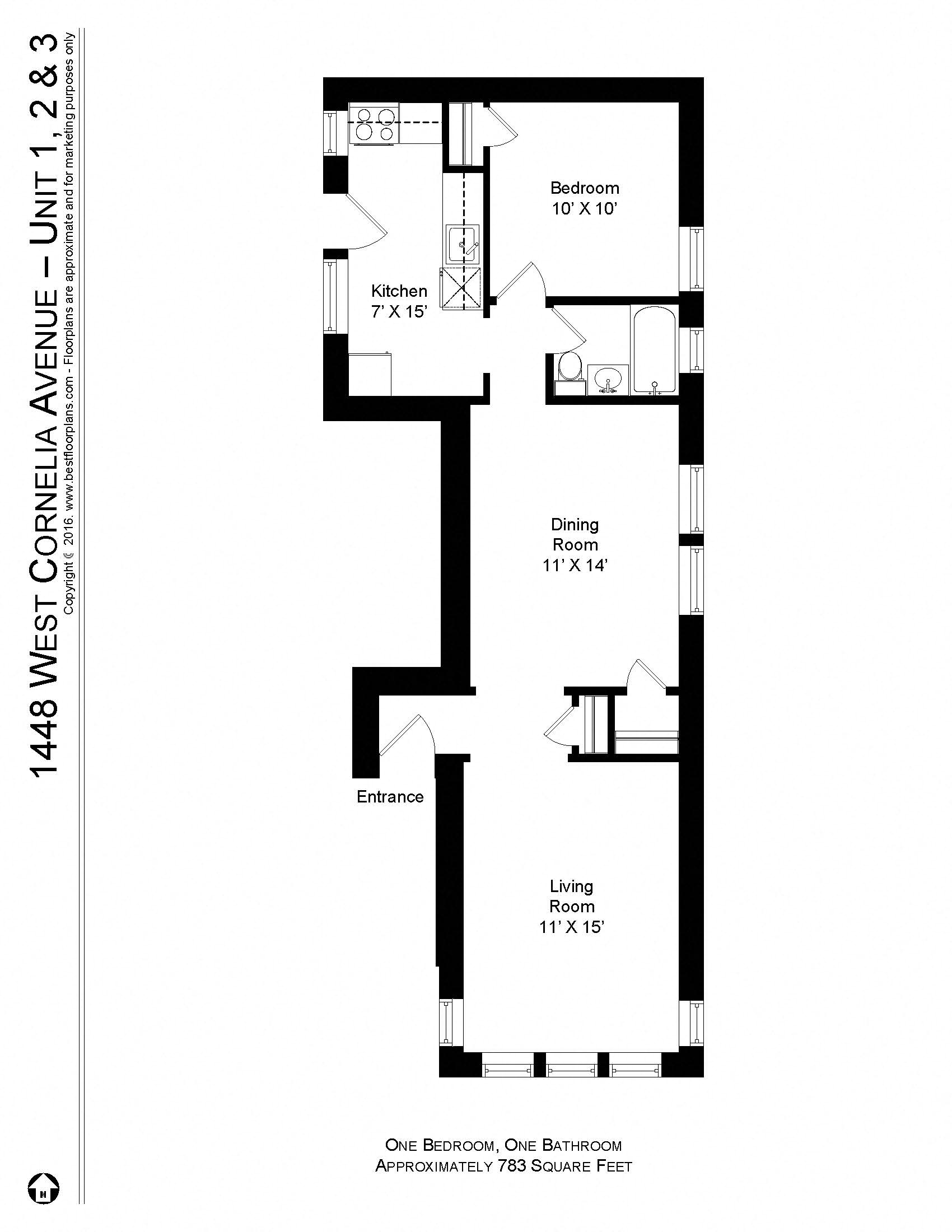 3501-03 N. Greenview / 1448-56 W. Cornelia 1-2 Beds Apartment for Rent - Photo Gallery 20